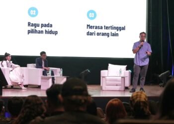 Kemenpora RI menggelar sesi Quarter Life Crisis, Career & Adulting dengan menghadirkan Samuel Ray sebagai narasumber dalam rangkaian Indonesia Youth Summit 2026 di Taman Ismail Marzuki (TIM), Jakarta. (dok.Gilang/Kemenpora)