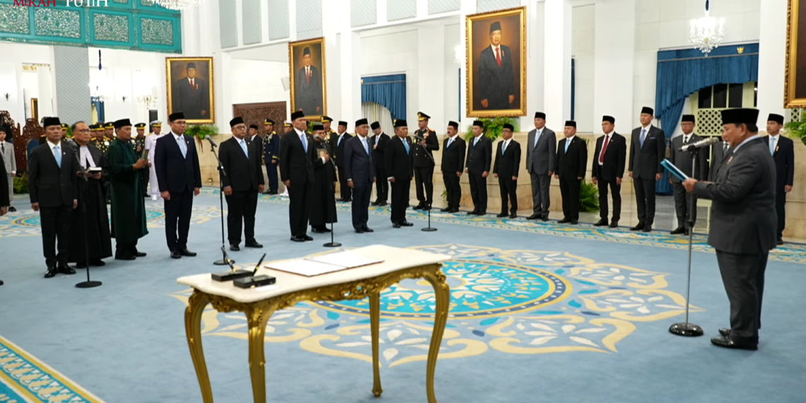 Pelantikan pejabat baru dan mutasi di Istana Negara Kamis 15 Oktober 2026.(Image: YouTube Setpres)