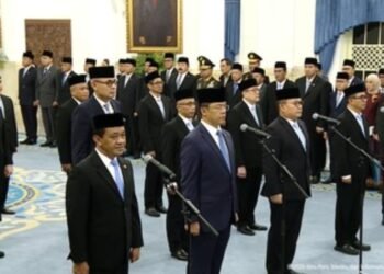 Pelantikan 15 pejabat oleh Presiden Prabowo Subianto dalam perombakan, atau reshuffle Kabinet Merah-Putih di Istana Negara, Jakarta.(Foto:Istimewa/Youtube Setpres).