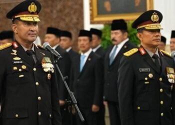 Pelantikan Kapolri Jenderal Suyudi Ario Seto dan Wakapolri, Komjen Pol. Wahyu Hadiningrat.(Foto:Istimewa/Youtube Setpres)