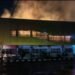 Bangunan Kantor Badan Pertanahan Nasional (BPN) Kabupaten Karawang yang terbakar.(Foto:Istimewa).