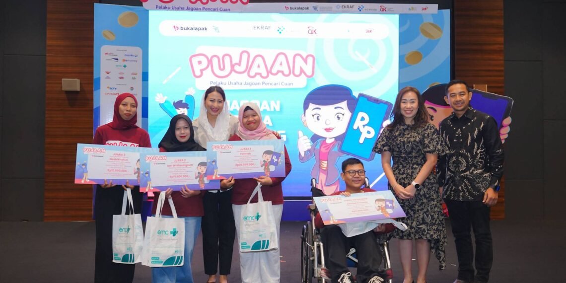 Wamendag Dyah Roro Esti pada kegiatan Kompetisi Pelaku Usaha Jagoan Pencari Cuan (PUJAAN) Vol. 5 yang diselenggarakan BukaLapak di Jakarta, Selasa (27/10).(Foto: Humas Kemendag)